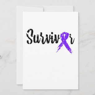 Survivor Purple Ribbon  Breast Cancer Awareness Save The Date