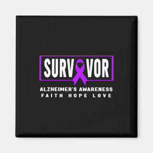 Survivor - Purple Ribbon Heimer’s Awareness Magnet