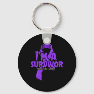 Survivor Purple Ribbon Proud Pancreatic Cancer Awa Key Ring