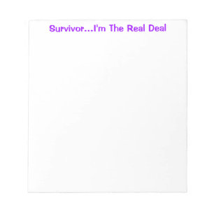 Survivor Real Deal Inspirational Quote Notepad