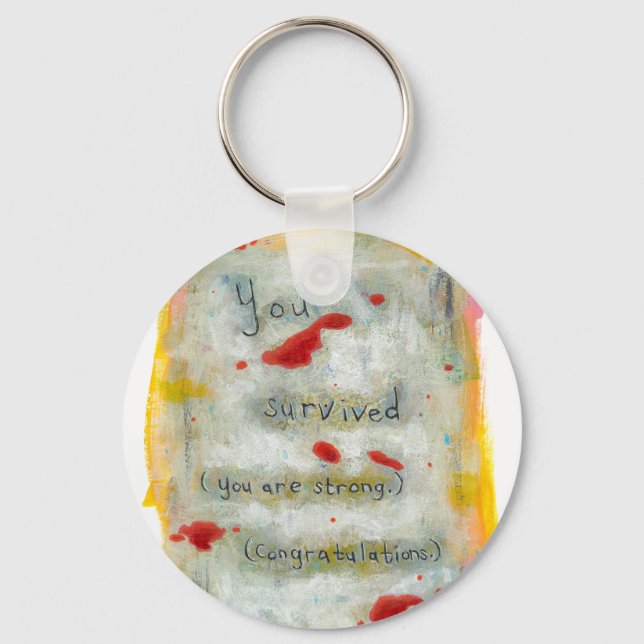Survivor recovery healing hope art trauma illness key ring (Front)
