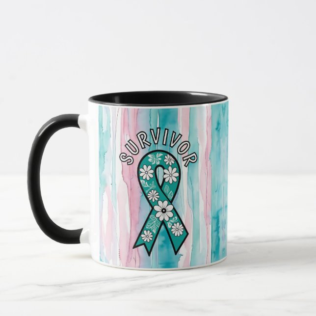 Survivor SA Teal Awareness Ribbon Mug (Left)