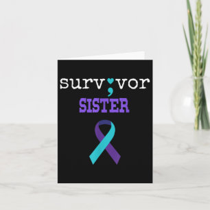 Survivor Sister Semicolon Gift Suicide Prevention Card