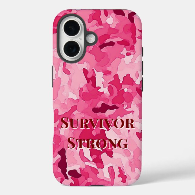 Survivor Strong Breast Cancer Awareness Case-Mate iPhone Case (Back)