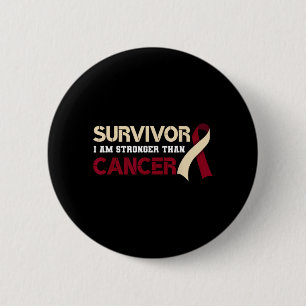 Survivor Stronger Than Oral Head Neck Cancer 6 Cm Round Badge