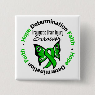 Survivor Traumatic Brain Injury v2 15 Cm Square Badge