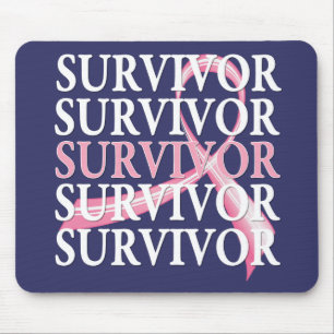 Survivor Whimsical Collage Breast Cancer Mouse Pad