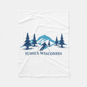 Sus Wisconsin Ski Resort Skiing Skier  Fleece Blanket