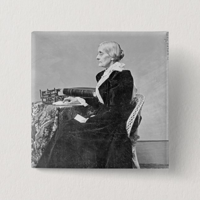 Susan Brownell Anthony 15 Cm Square Badge (Front)