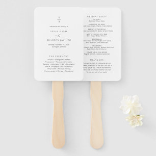 Susan Elegant Modern Wedding Program Hand Fan