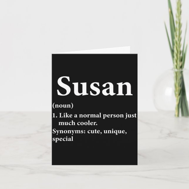 Susan Name Definition Funny D  Card (Front)