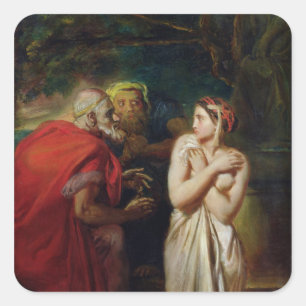 Susanna and the Elders, 1856 Square Sticker