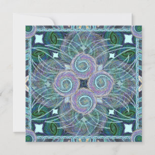 Susea Blu Studios Feather Mandela Card