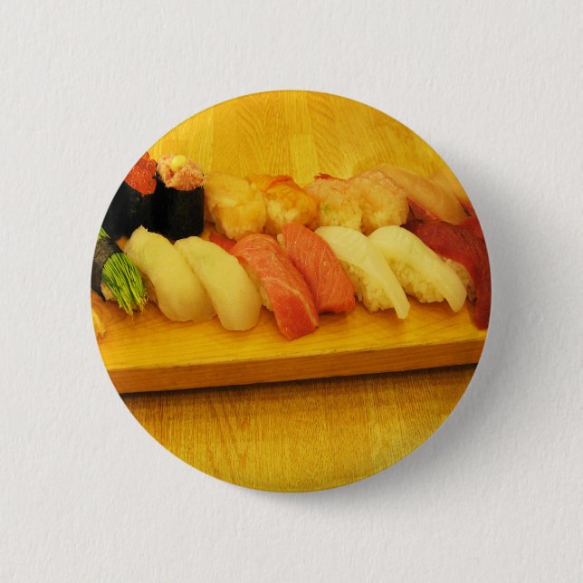 Sushi 寿司 6 cm round badge (Front)