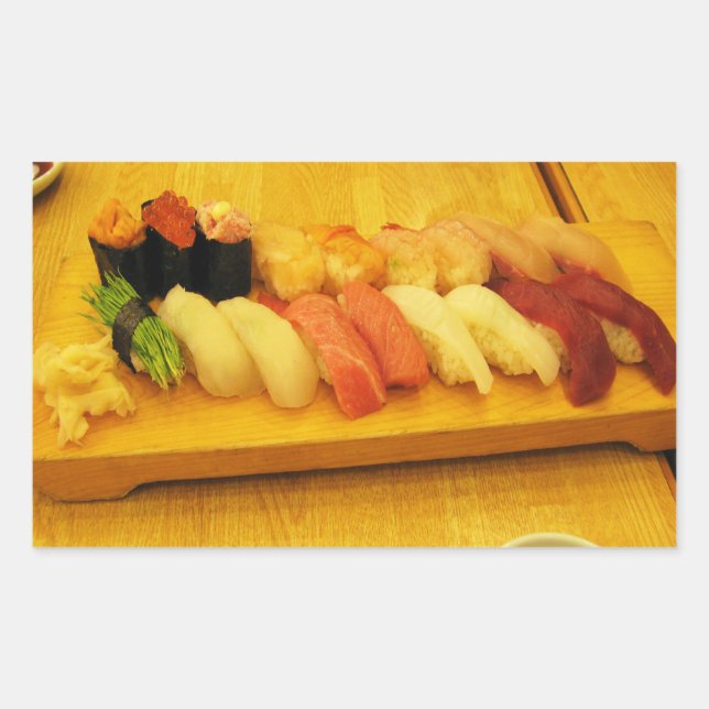 Sushi 寿司 rectangular sticker (Front)