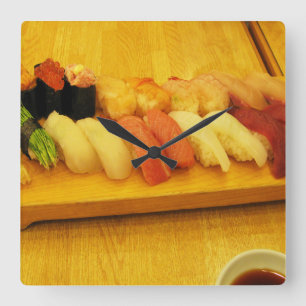 Sushi 寿司 square wall clock