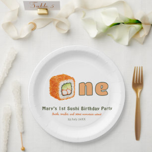 Sushi- 1st Birthday Paper Plate