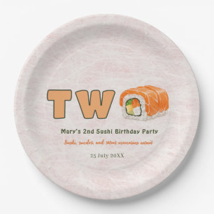 Sushi- 2nd Birthday Paper Plate