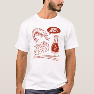 Sushi Addict – Japanese Food Hand Drawn Art T-Shirt