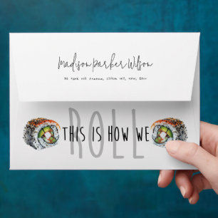 Sushi Adult Birthday Party Custom Modern Envelope