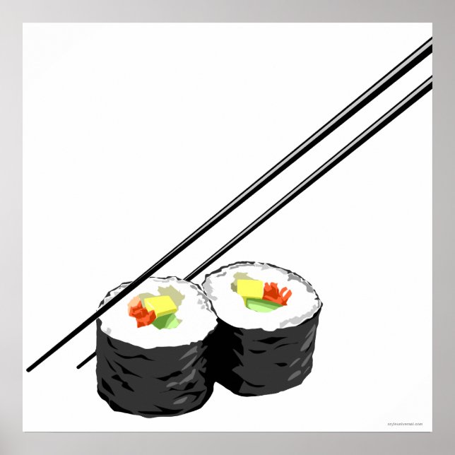 Sushi and Chopsticks Poster (Front)