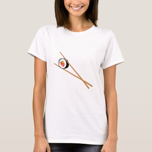 Sushi And Chopsticks T-Shirt (Front)