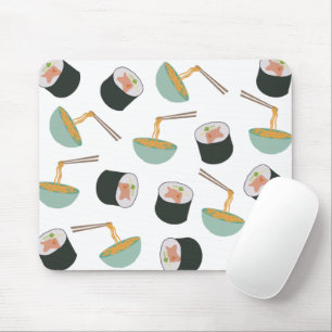 Sushi and Noodles Pattern Mouse Pad