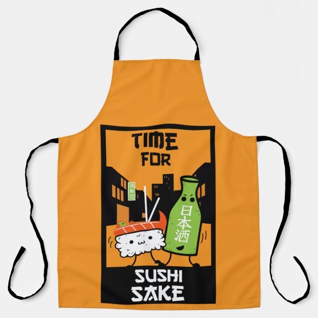 Sushi And Sake Foodies  Apron (Front)
