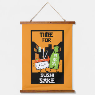 Sushi And Sake Foodies  Hanging Tapestry