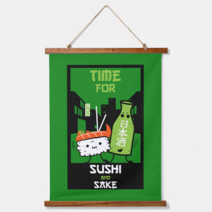 Sushi And Sake Foodies Hanging Tapestry