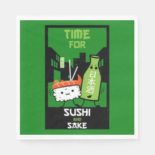Sushi And Sake Foodies Napkin