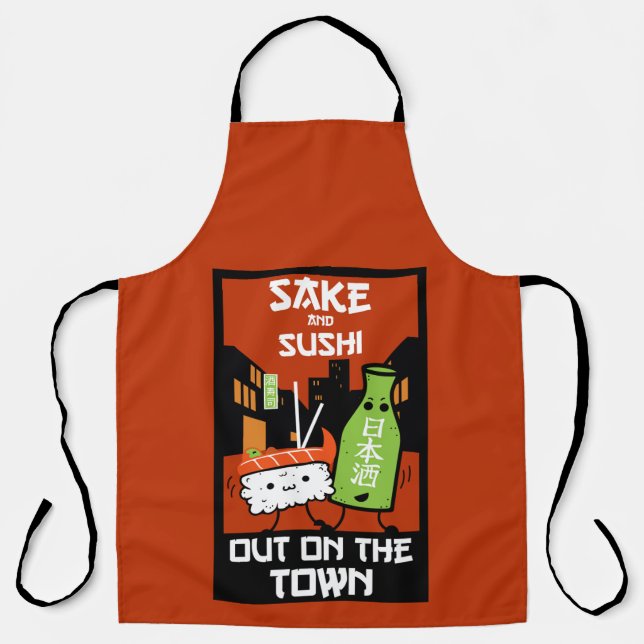 Sushi And Sake Foodies   Napkin Apron (Front)