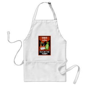 Sushi And Sake Foodies   Napkin Standard Apron