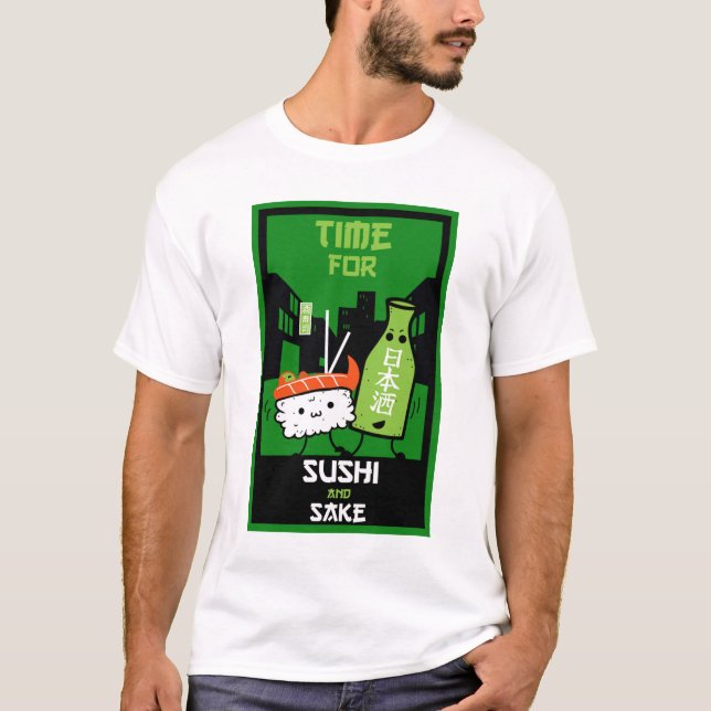 Sushi And Sake Foodies   T-Shirt (Front)