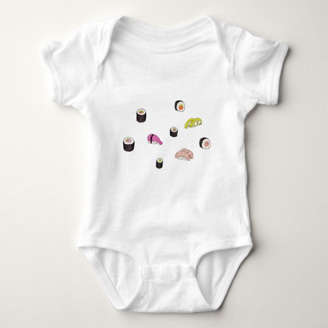 Sushi and Sashimi Baby Bodysuit (Front)