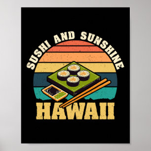 Sushi And Sunshine Funny Summer Vacation Japan Foo Poster