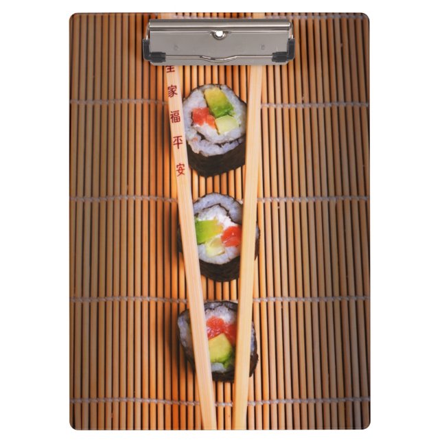 Sushi and wooden chopsticks clipboard (Front)