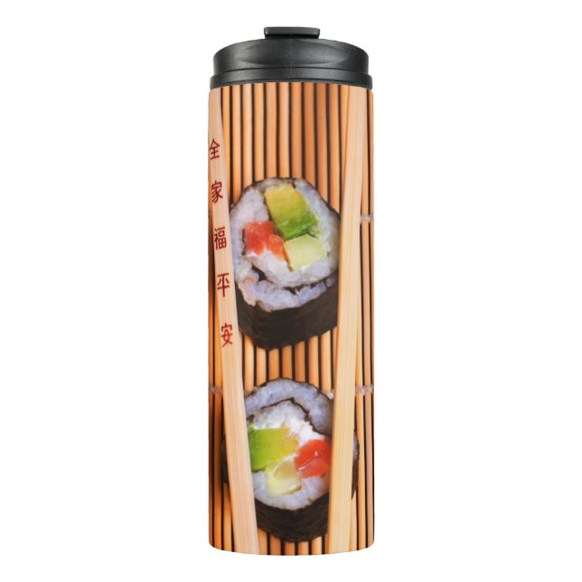 Sushi and wooden chopsticks thermal tumbler (Front)