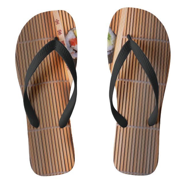 Sushi and wooden chopsticks thongs (Footbed)