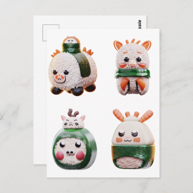 Sushi Animal, Postcrossing Postcard (Front/Back)