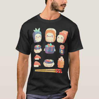 Sushi Anime Kawaii Japanese Food Lover Otaku Manga T-Shirt