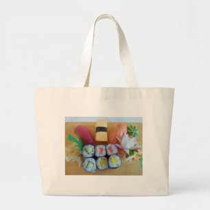 Sushi Asia Fish Rice Food Large Tote Bag