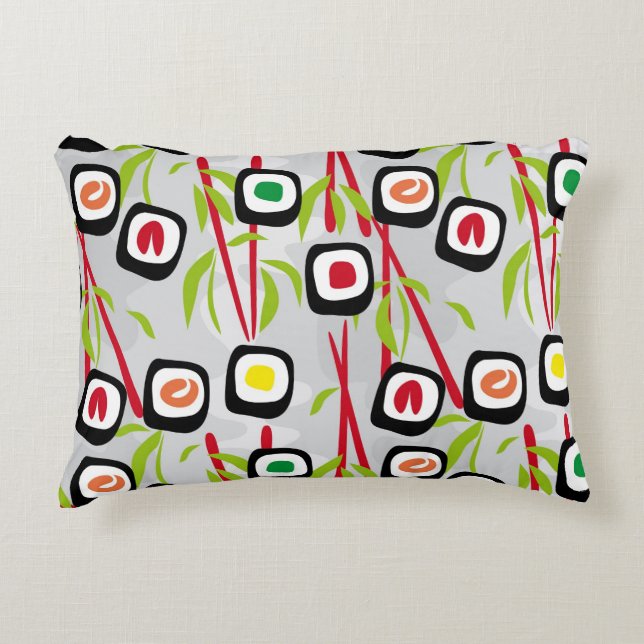 Sushi background decorative cushion (Front)