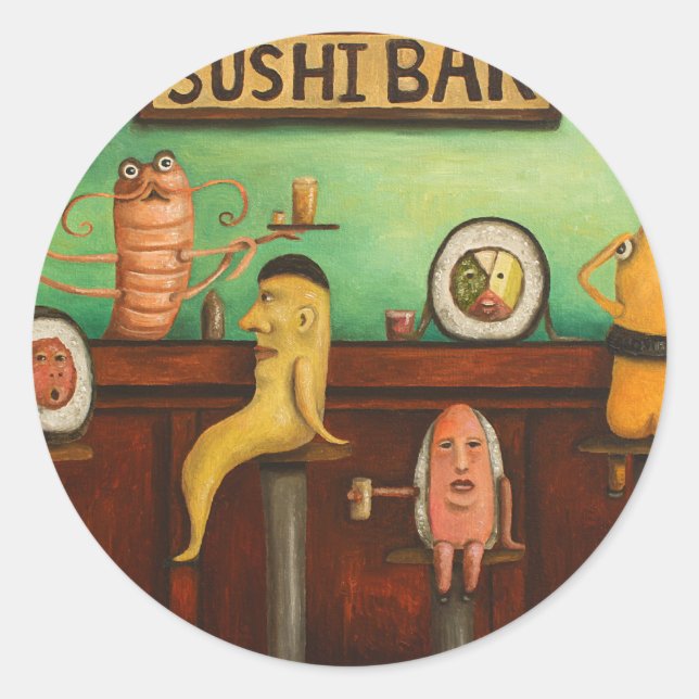 Sushi Bar Classic Round Sticker (Front)