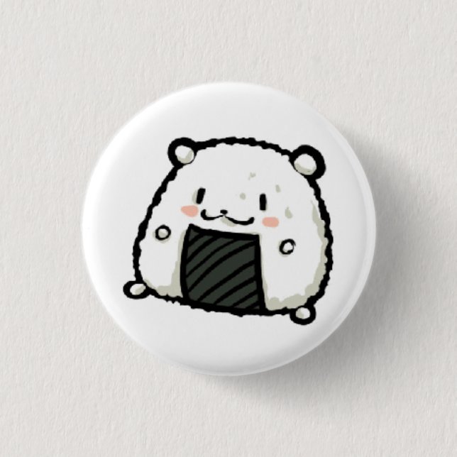 sushi bear 3 cm round badge (Front)