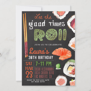 Sushi Birthday Invitation