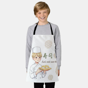 Sushi Birthday Party Invitation with Cute Anime Apron