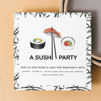 Sushi Birthday Party Modern Simple