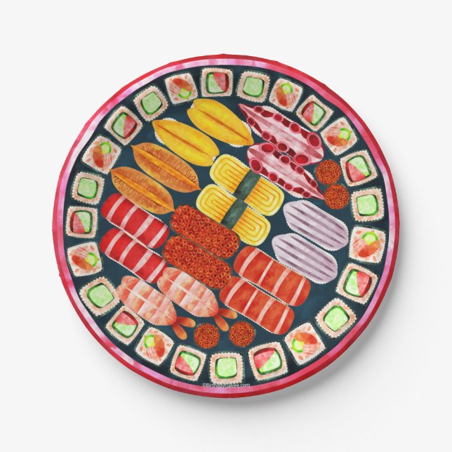 Sushi Birthday Party Supplies Paper Plate (Front)