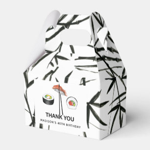 Sushi Birthday Simple Elegant Black White Favour Box